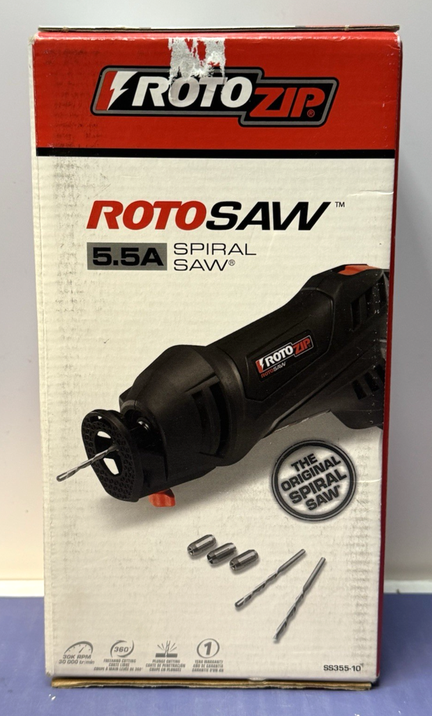 Rotozip SS355-10 5.5 Amp High Performance Spiral Saw Tool Kit - Brand New