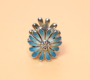 [FRB] Pandora Blue Daisy Flower Charm Sterling Silver