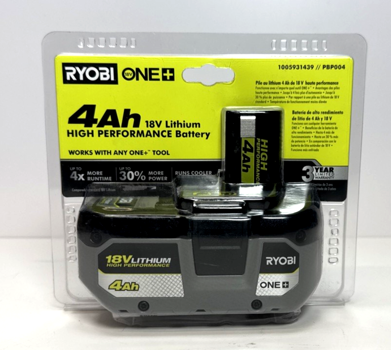 Ryobi ONE+ PBP004 18V Lithium-Ion 4.0 Ah Battery - Black