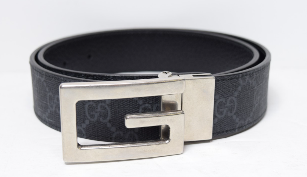 Gucci GG Supreme Reversible Leather Belt 626974 K9GSN Size 80/32 Black