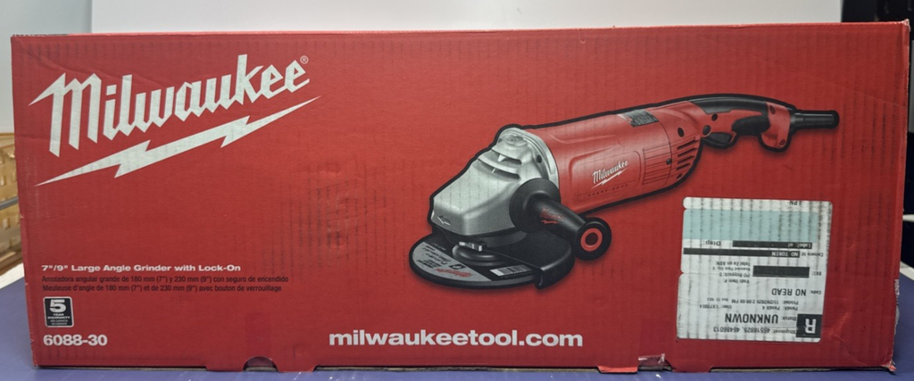 Milwaukee Tool 6088-30 15 Amp 7"/9" Large Angle Grinder W/ Lock-On -New Sealed