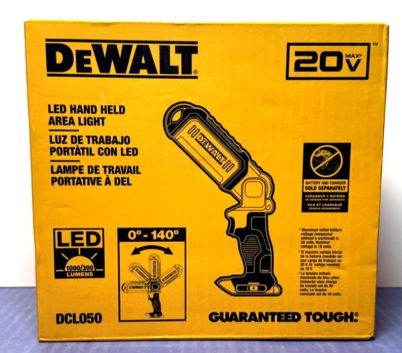 Dewalt DCL050 LED Hand Held 20 Volt Area Light Tool Only