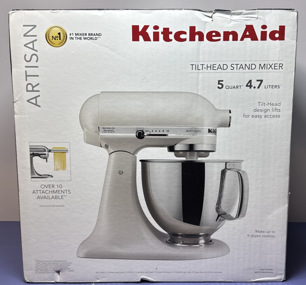 KitchenAid KSM150PSMH Artisan 5 Qt Tilt-Head Mixer Matte Milkshake - SEALED/NEW
