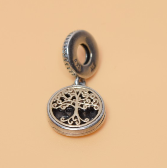 Pandora Charm 2-Tone Family Roots Dangle, 791988CZ, Silver, 14K