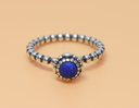 [FRB] Pandora Sterling Silver Blue Lapis September Birthday Blooms Ring Size 7.5