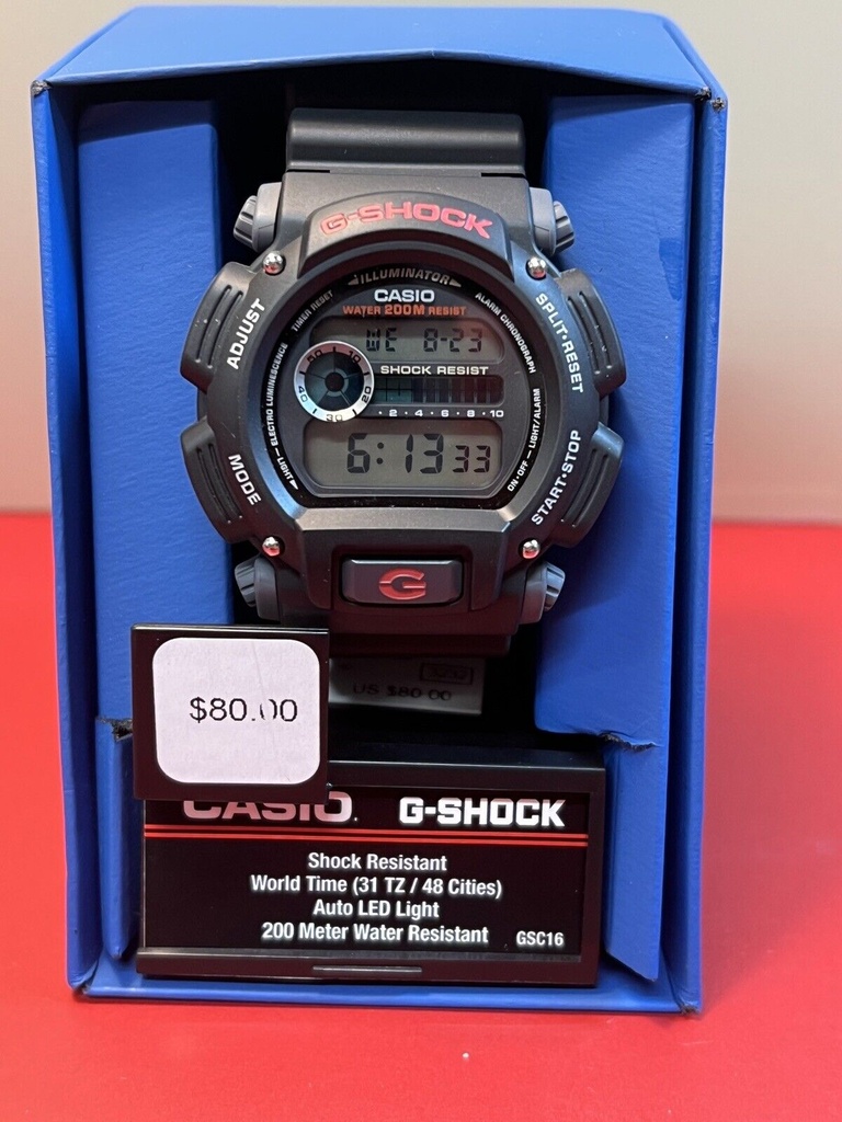 Casio DW9052-1V, G-Shock Chronograph Watch, Resin Band, Alarm, 200 Meter