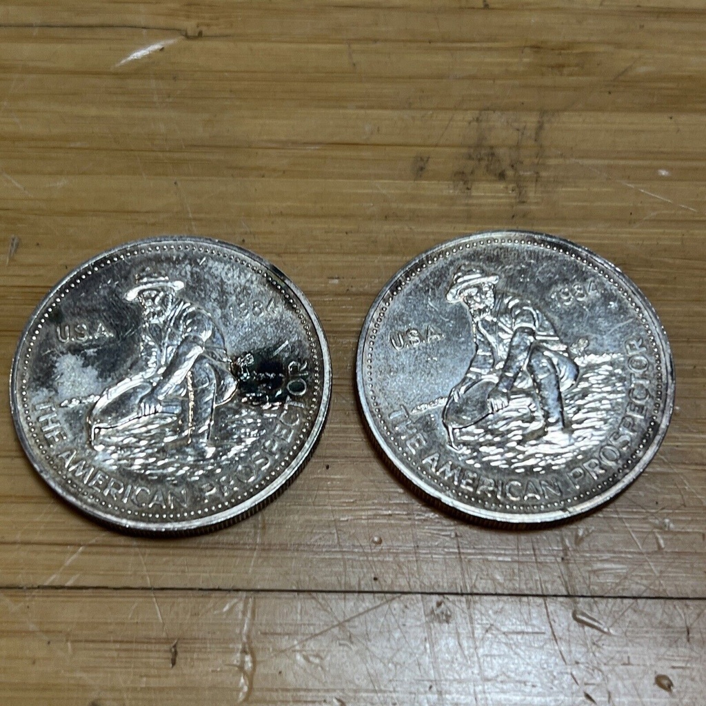 1984 2 Troy Oz. .999 Silver Engelhard American Prospector Silver Round