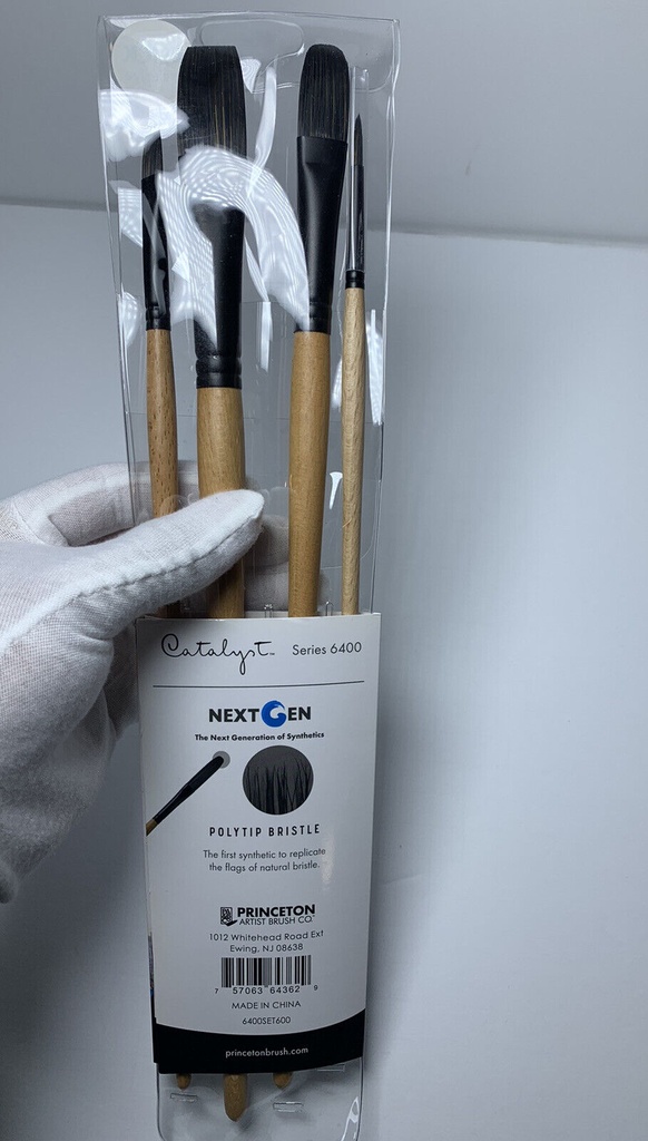 Princeton Catalyst Polytip Bristle Artist Brush For Acrylic & Oil 4pc Nextgen
