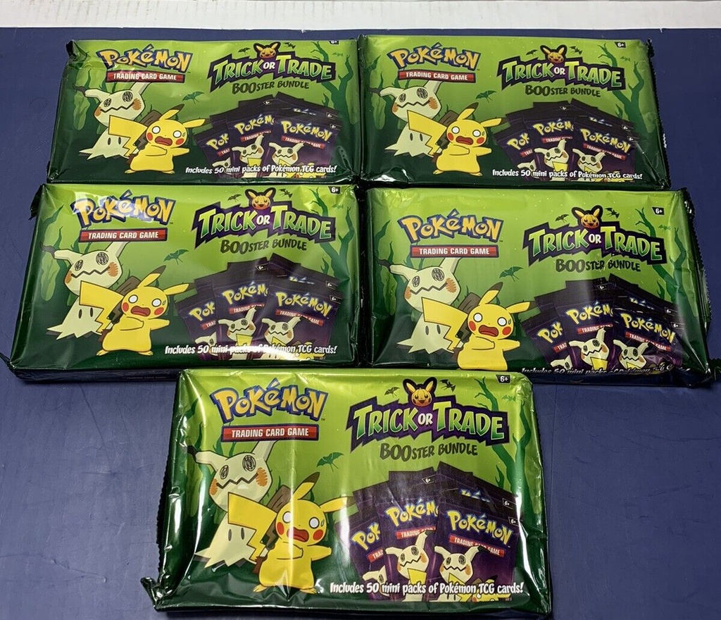 Lot Of Five Pokémon TCG: 2023 Trick or Trade Booster 50 Mini Packs Inside
