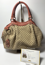 [4828-2] GUCCI Sukey Shoulder Tote Bag Diamante Canvas Leather Beige A3157CS412