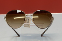 [2187-11B] Coach Sunglasses HC 7114 L1148 900574 Light Gold Round Frames with Brown Lenses