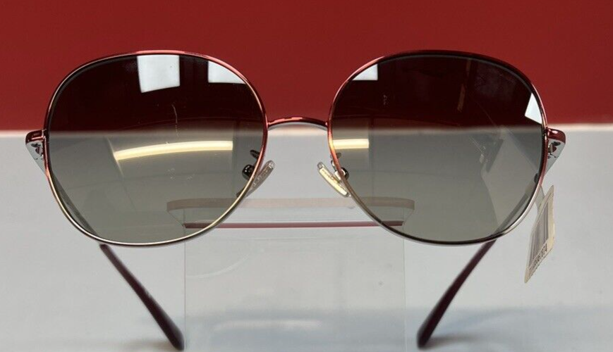 Coach Women's HC7108 HC/7108 934111 Shiny Burgundy/Silver Round Sunglasses 57mm