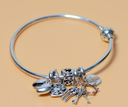 [5115-1] Pandora Bracelet 7.75" 5 Charms Strerling Silver - Queen & Family Theme