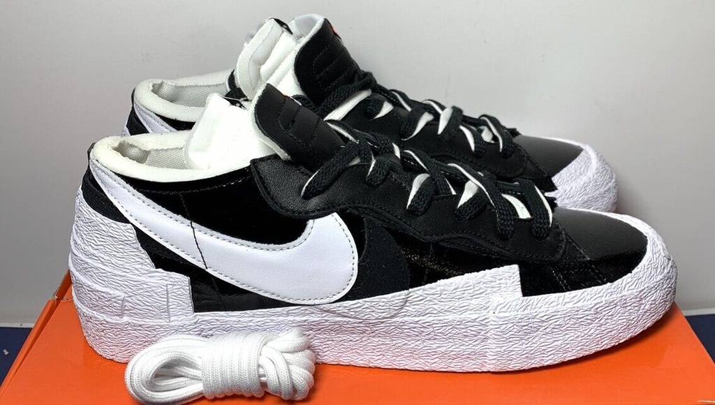 Brand New Nike Blazer Low x Sacai Shiny Black 2022- Mens Size 12