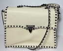 [6849-3] Valentino Rockstud Crossbody Shoulder Bag Grainy Calfskin Ivory