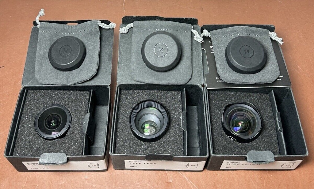Moment Lens Kit - Fisheye 14mm, Tele 58mm, Wide Lens 18mm -Mint condition