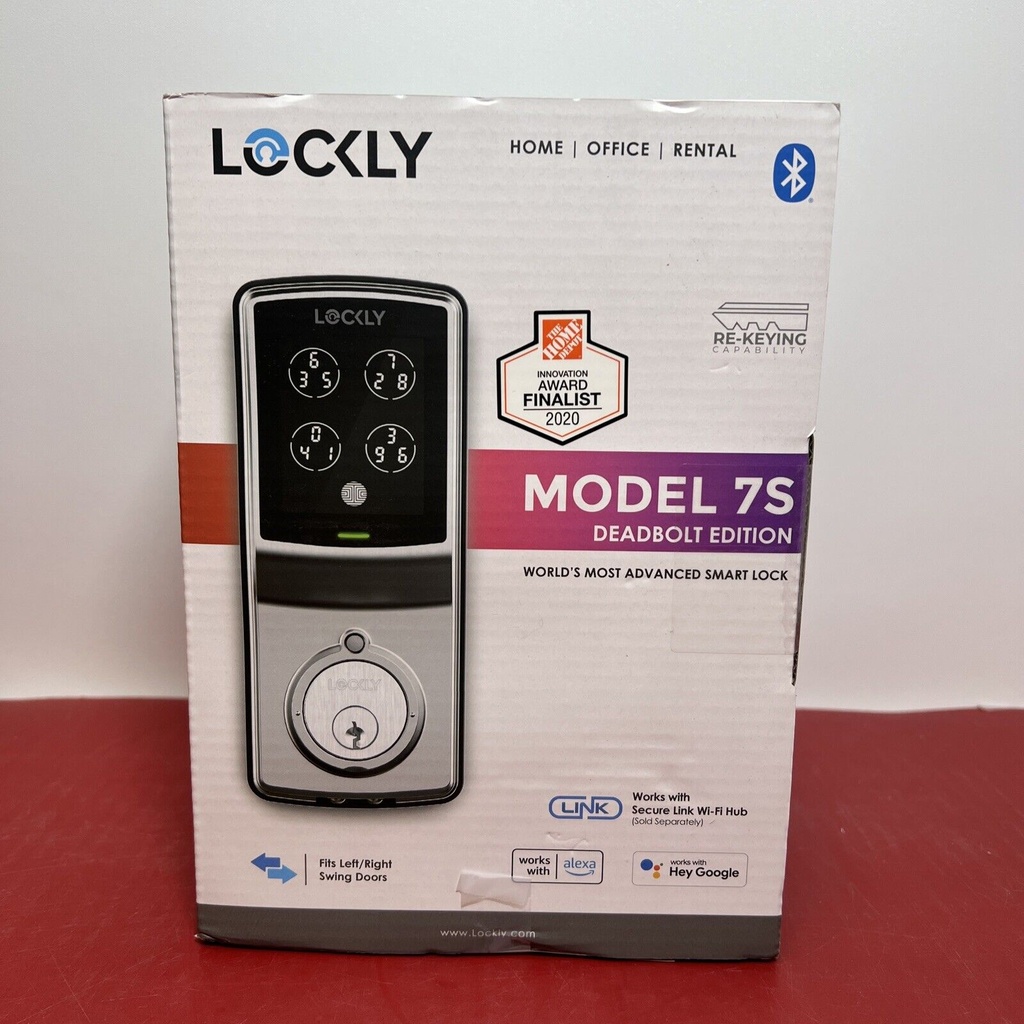 Lockly PGD7S 7S Satin Nickel Smart Deadbolt Lock with Keypad Smart Lock Front Do