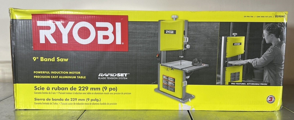 Ryobi Band Saw 2.5-Amp+Corded+Quick-Release Tension+Built-In Dust Collection