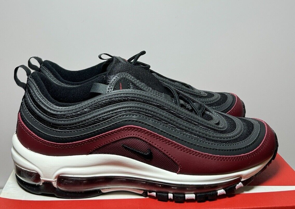 Nike Air Max 97 GS Sneakers Black/Red 921522-600 Youth's 7Y Size