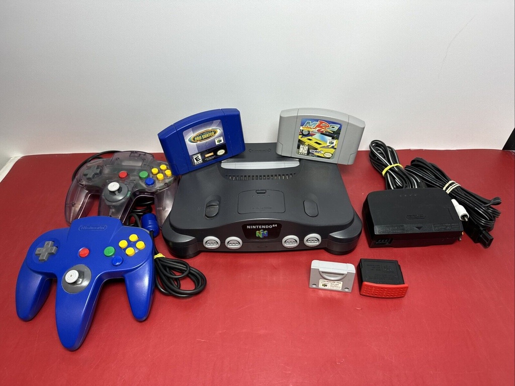 N64 NUS-001 Nintendo 64 Console W/ expansion pak,  2 Controllers TESTED 2 Games