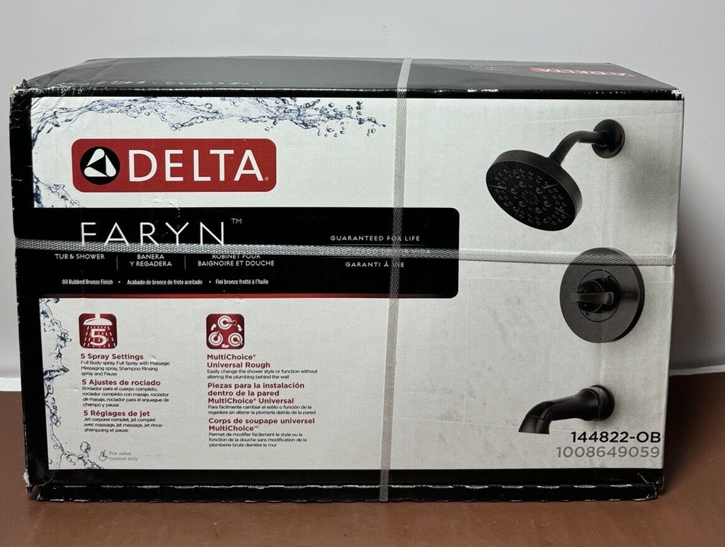 Brand New - Delta 144822-OB Faryn Tub & Shower Oil Rubbed Bronze Finished