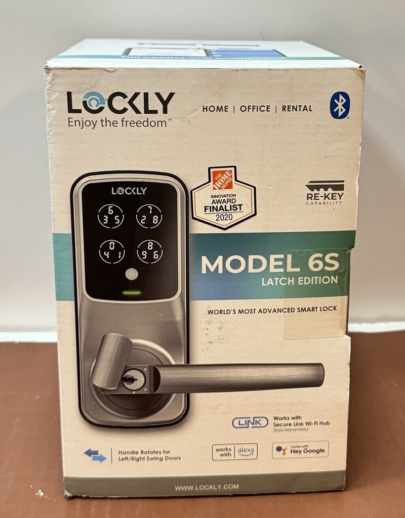 LOCKLY 6S Smart Lock - Latch Edition Touchscreen Keypad Door Lock - PGD6S - NEW