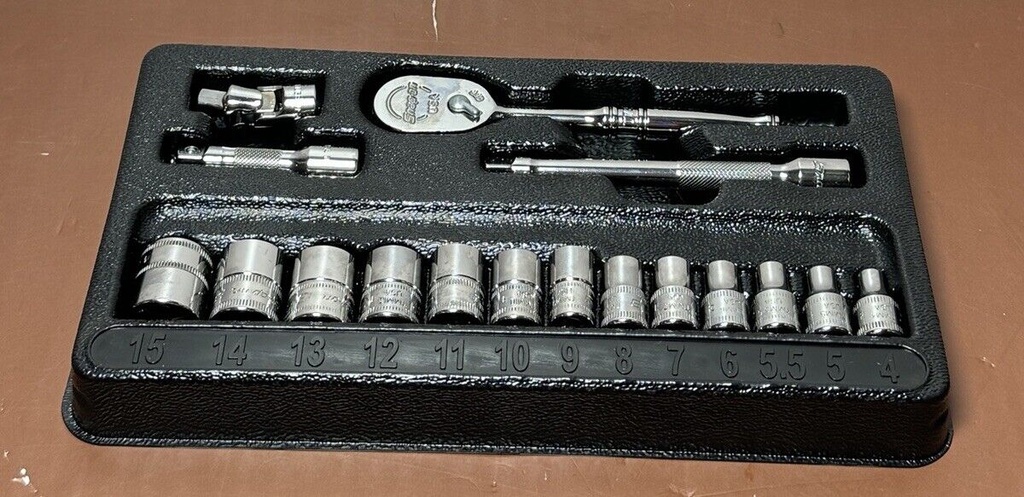 SNAP-ON  17 pc 1/4" Drive 6-Point Metric Starter Set 117TMM