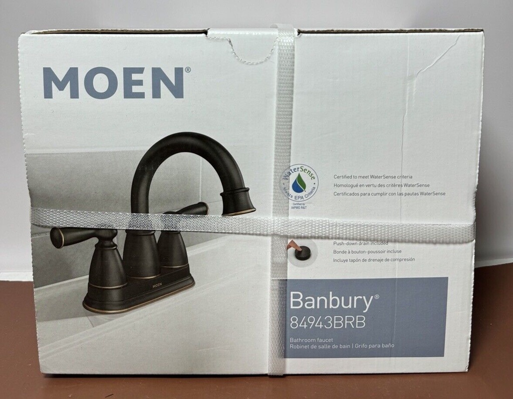 MOEN Banbury 4 in. Centerset Double Handle Bathroom Faucet Mediterranean Bronze