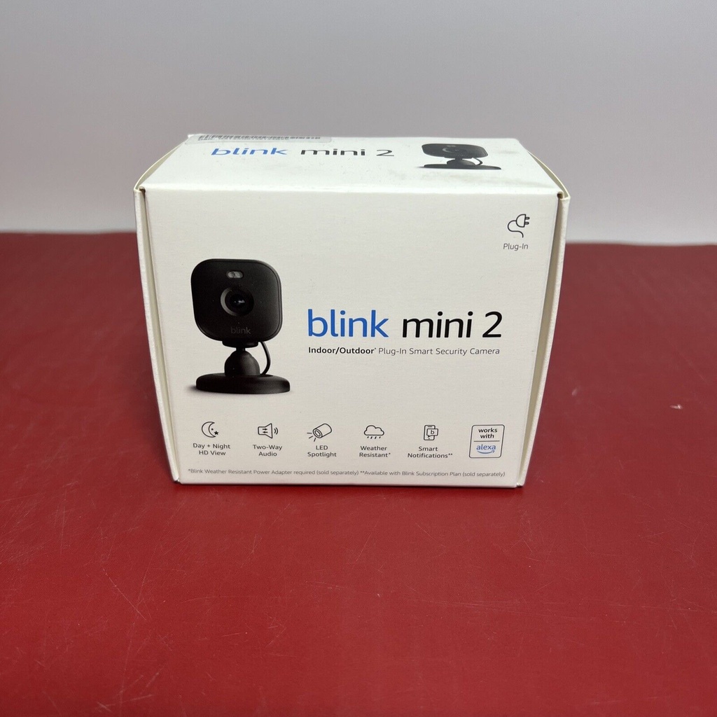 NEW Blink - Mini 2 Indoor/Outdoor 1080p Plug-In Security Camera - BLACK - LATEST