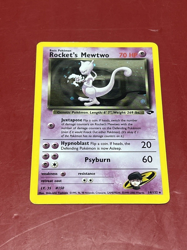 Rocket’s Mewtwo Pokémon TCG 14/132 Gym Challenge Holo Rare MP