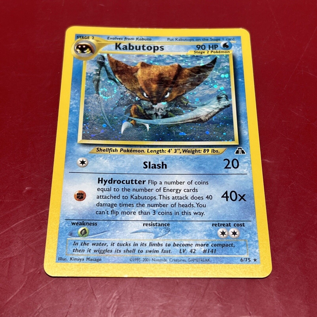 LP (Unlimited) Pokemon KABUTOPS Card NEO DISCOVERY Set 6/75 Holo Rare WOTC 6/75