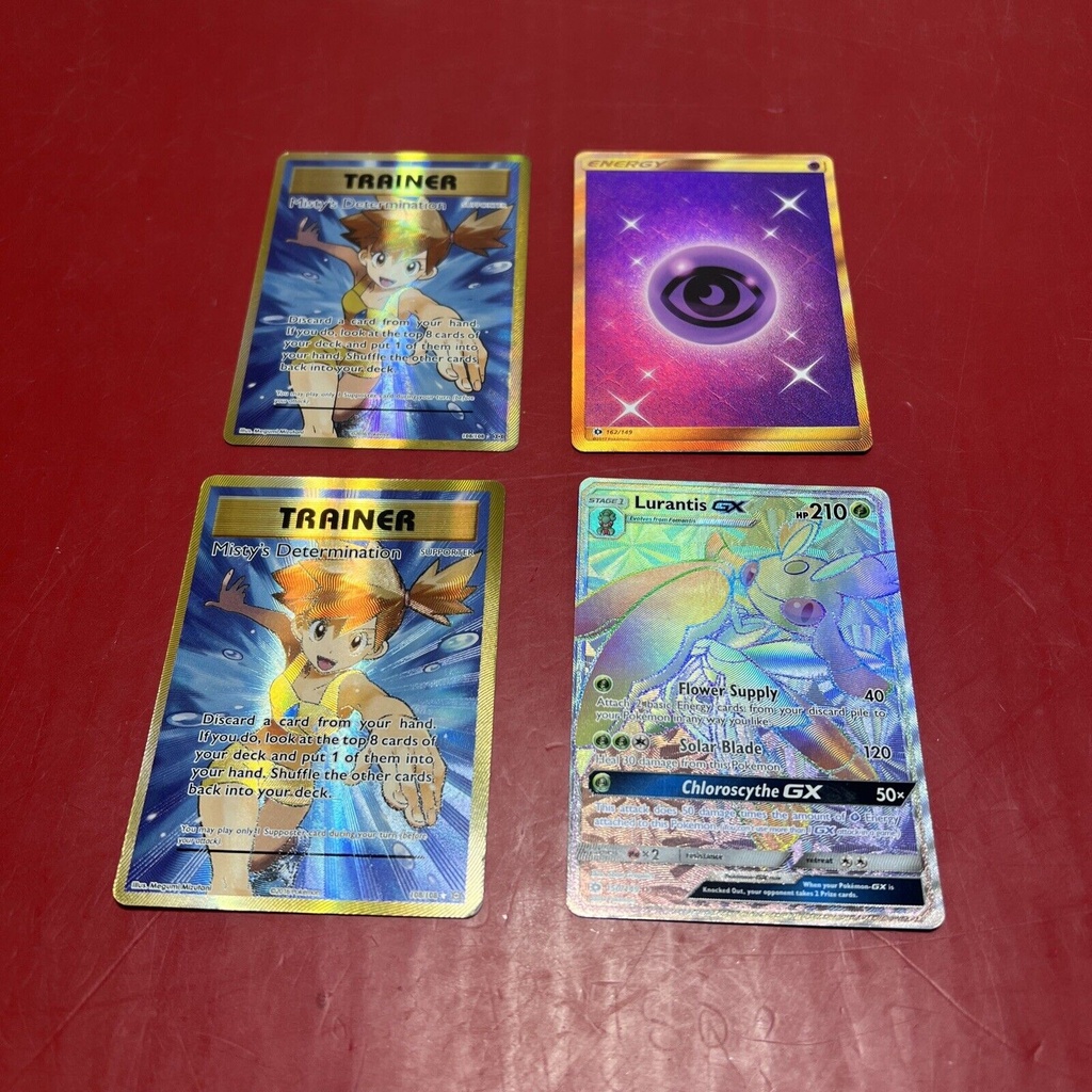 Pokemon Secret Rare Lot, Psychic Energy, Misty's Determination, Lurantis