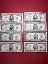 [I-1046] Lot of (8) 1953 1953a 1963 $5 $2 Red Seal Five Dollar Bills Vintage US Lot