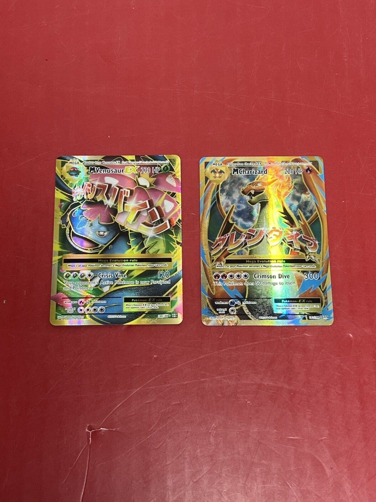 M Charizard EX 101/108, M Venusaur EX 100/108 XY Evolutions Full Art HOLO