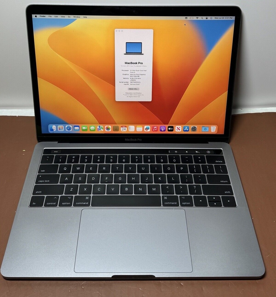 Apple Macbook Pro 13" 2017 256GB SSD 8GB RAM  i5 3.1GHz Ventura