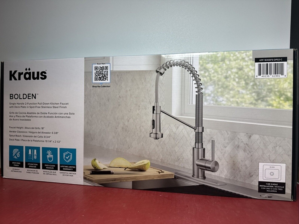 Kraus KPF-1610SFS - Kitchen Faucet Single Handle 2 Function Pull Down Stainless