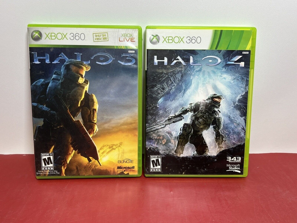 Halo 3, Halo 4, Bundle Lot Xbox 360 Tested CIB Complete