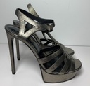 [4876-1] YSL Yves Saint Laurent Tribute Metallic T-Strap 105 Platform Pumps Shoes 39