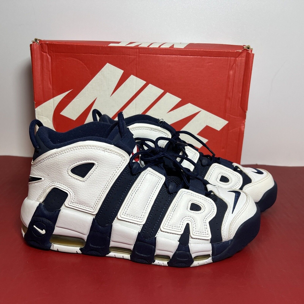 2020 NIKE AIR MORE UPTEMPO SCOTTIE OLYMPIC WHITE NAVY BLUE 414962-104 SIZE 10