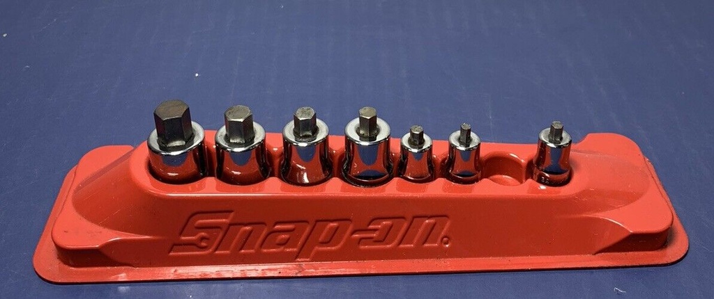 SNAP ON 208EFTAXSY 8 PC STUBBY HEX HEAD SOCKET DRIVE SET 1/8-3/8" *1PC MISSING*