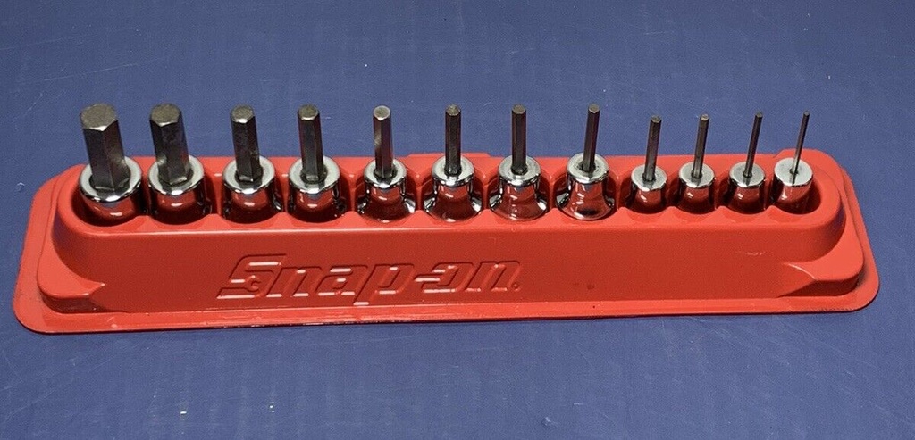 Snap-on 212EFTAY 12 Piece 1/16" To 3/8" Drive Hex Sockets USA