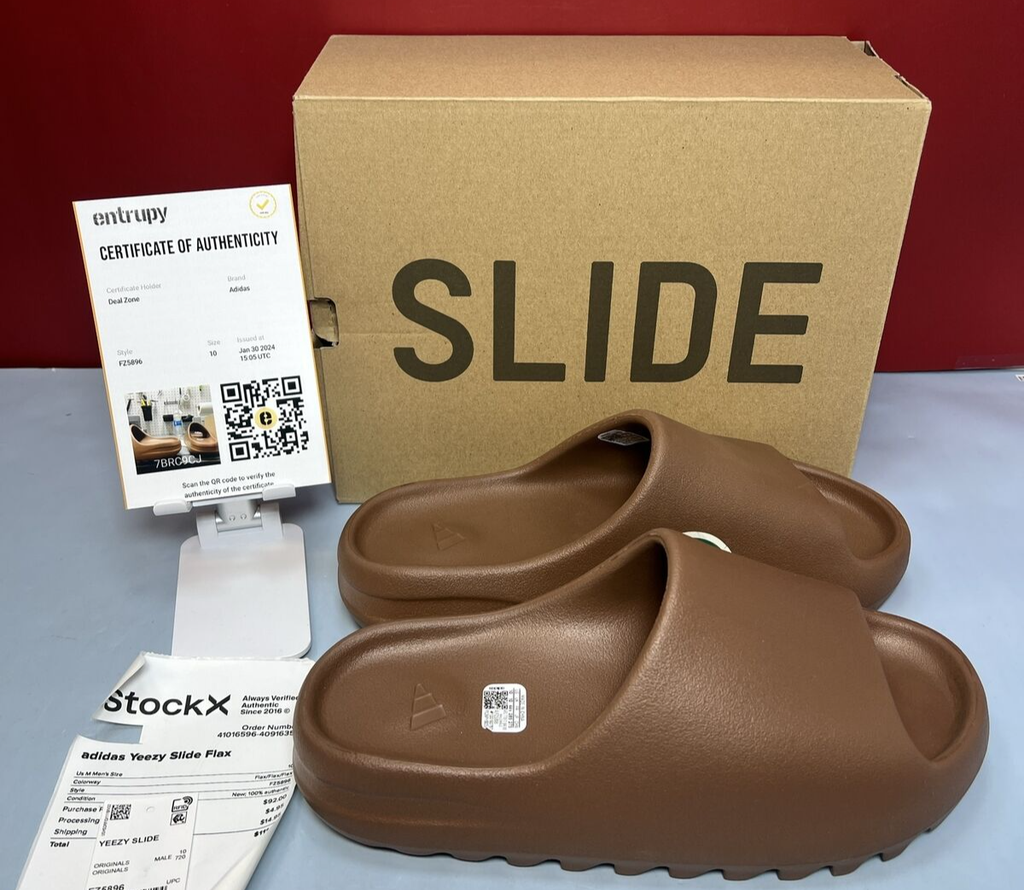 Adidas Yeezy Slide Flax (FZ5896) Men's Size 10  DEADSTOCK!