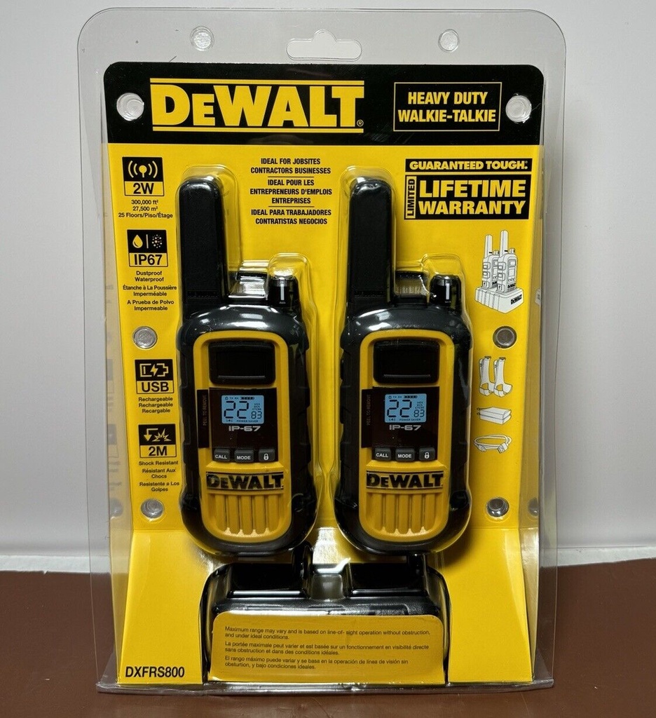 DEWALT DXFRS800 22-Channel Two Way Radio Walkie Talkies