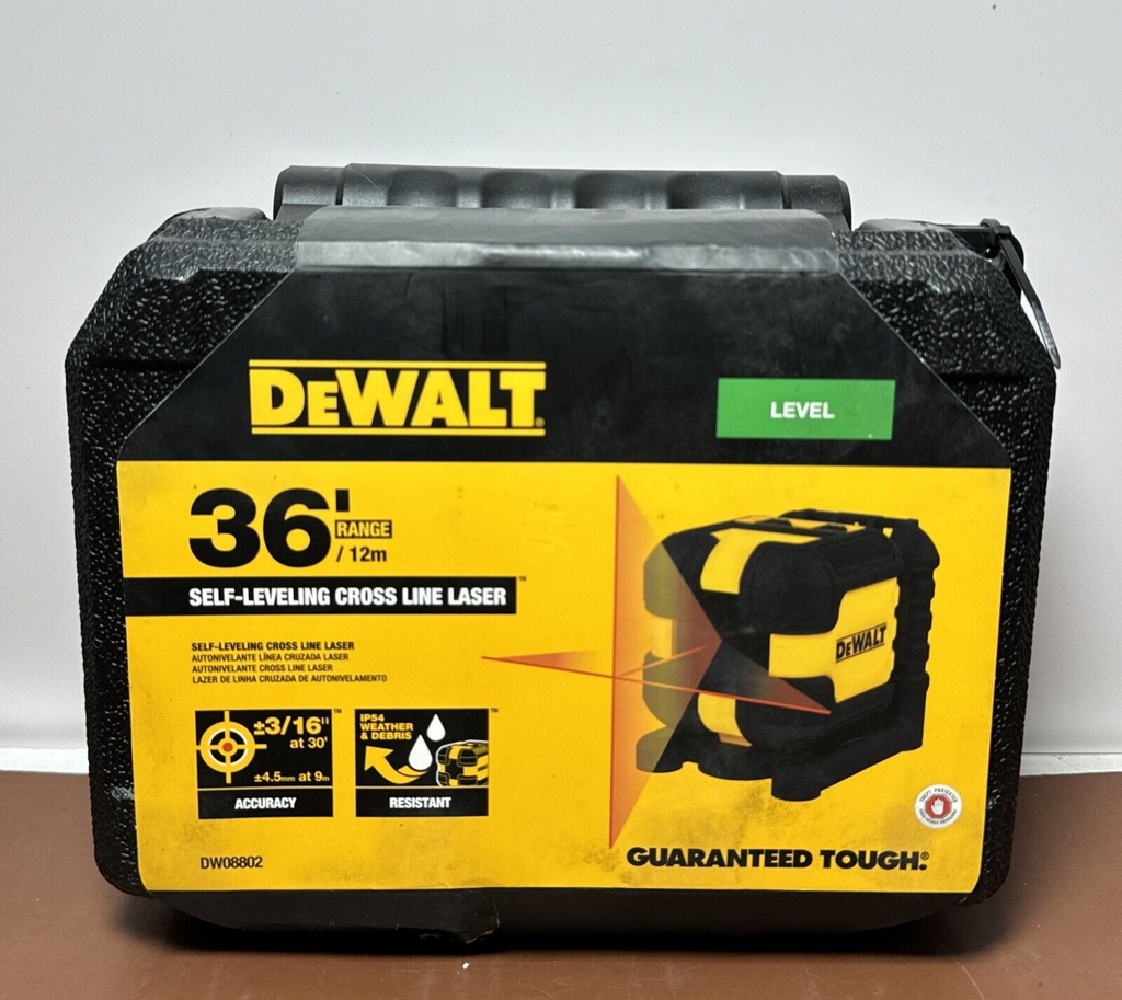 DEWALT DW08802 Red Cross Line Laser Level with Case