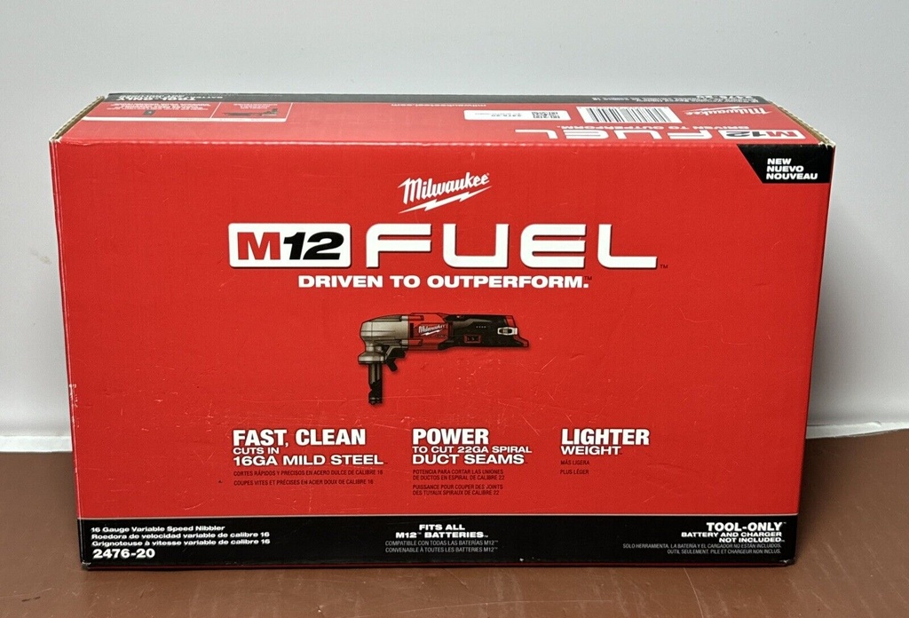 Brand New Milwaukee 2476-20 M12 FUEL 16 Gauge Variable Speed Nibbler -Tool Only