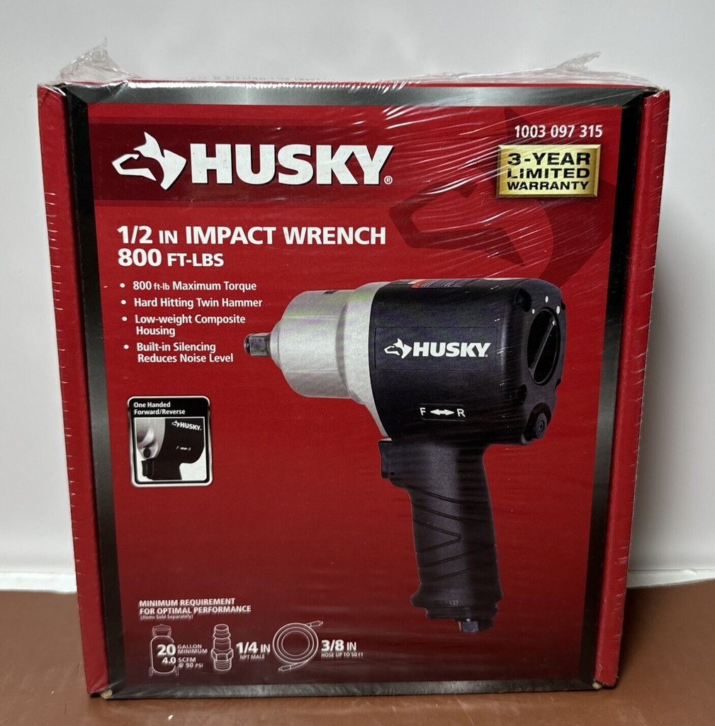 NEW Husky 1/2" H4480 Impact Wrench 800ft-lbs Pneumatic Jumbo Hammer 1003 097 315