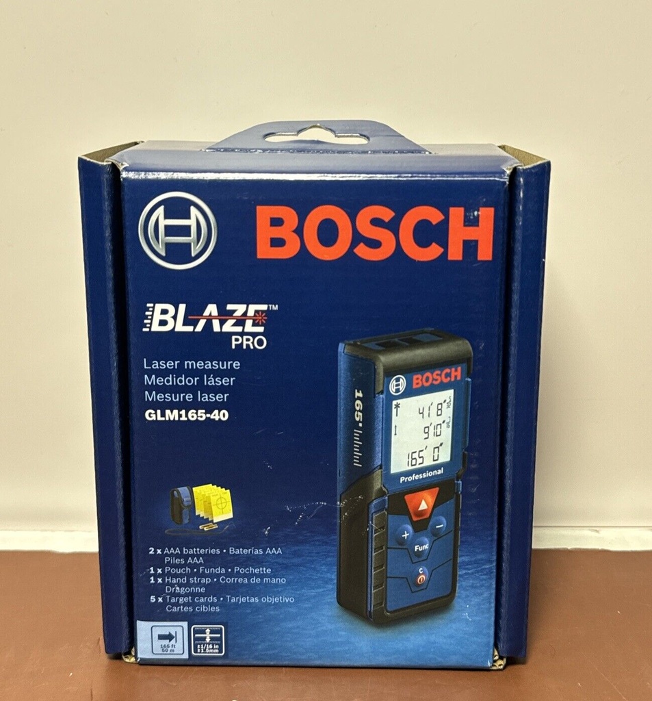 Bosch GLM165-40 BLAZE Pro 165 Ft. Laser Measure -Brand New