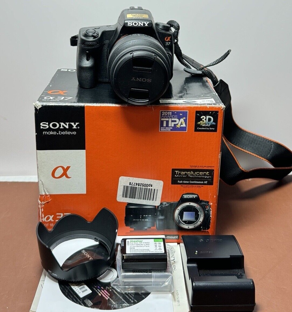 Sony Alpha SLT-A37 16.1MP Digital SLR Camera 18-55mm Lens - JAPANESE LANGUAGE