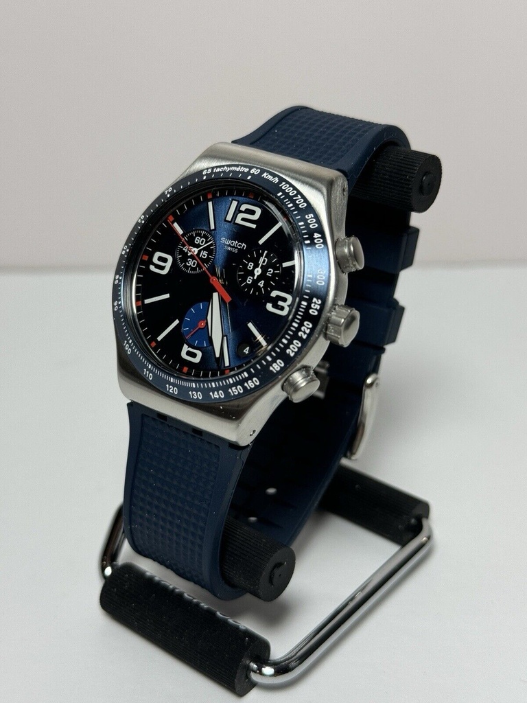 Swatch Watch Chrono Blue Grid YVS454 - NEW WITH BOX