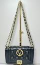 [7783-1] Valentino Chain Clutch Shoulder bag - Black leather - Gold Hardware